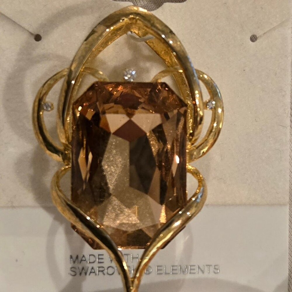 Gold tone slide with Swarovski crystals